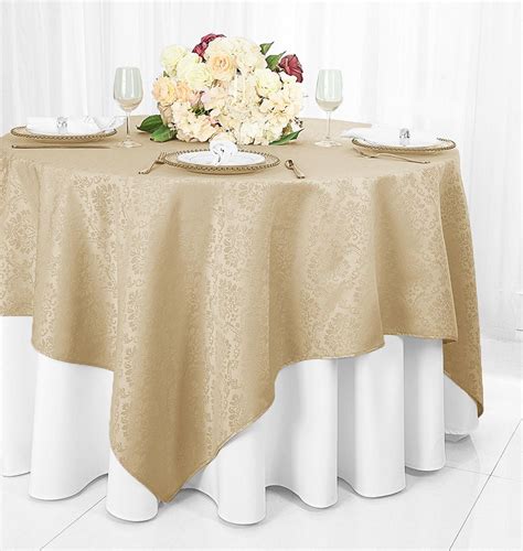 Wedding Linens Inc. 90" Round Embroidered Organza Table Overlay Toppers