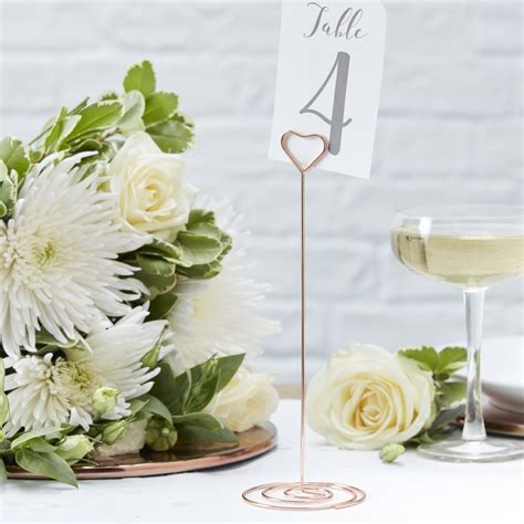 Table Number Holders Rose Gold