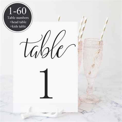 Table Numbers For Wedding Printable