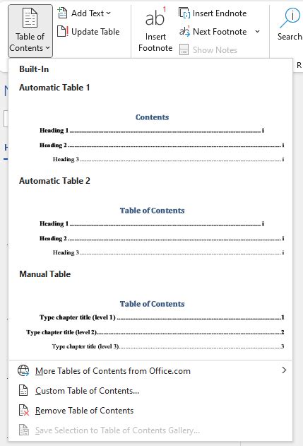 Table Of Contents In Word Not Aligned