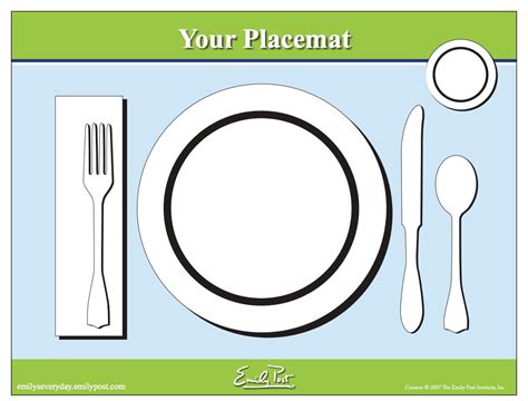 Table Setting Cutouts Printable Table Setting Placemat