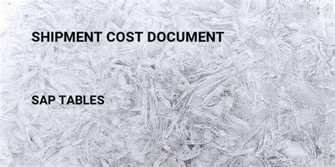 Table Shipment Cost Document