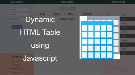 Table Using Javascript