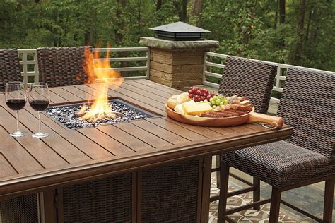 Table With Fire Pit In Middle
