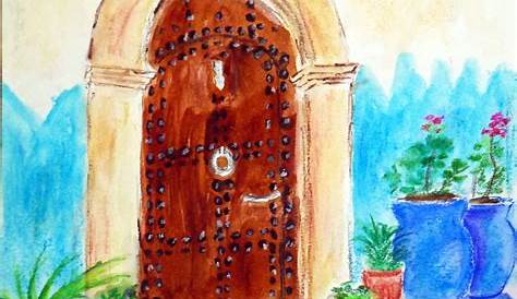 Tableau Peinture Porte Marocaine ARTIGANCE