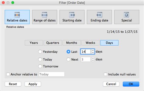 Tableau Filter Date Based On Parameter