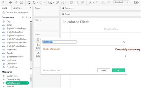 Tableau Filter Function In Calculated Field