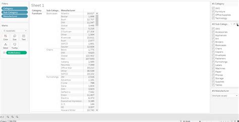 Tableau Filter Not Showing Only Relevant Values