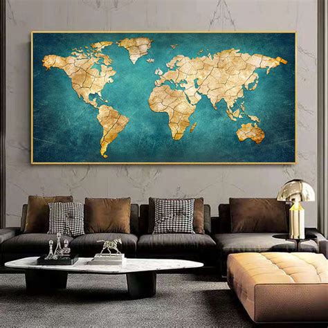 Carte du Monde Grand Format Map Monde Géante Déco Murale Bois