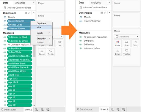 Tableau Hide Header