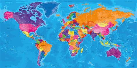 TABLEAU Mappemonde couleur
