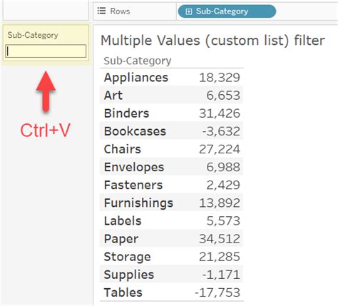 Tableau Paste Multiple Values In Filter