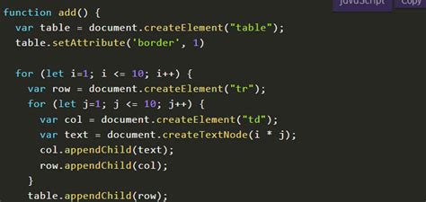 Tables De Multiplication Html Javascript