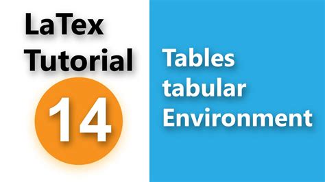 Tables Environment In Latex