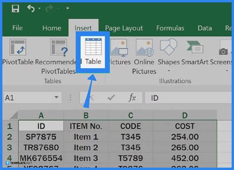 Tables In Ms Excel