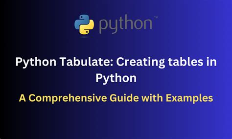 Tables Python