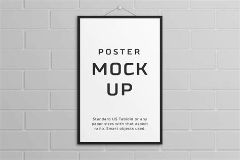 tabloid poster mockup wall