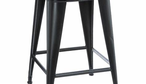 Tabouret De Bar Bois Et Metal Noir Réglable En Métal Eiffel