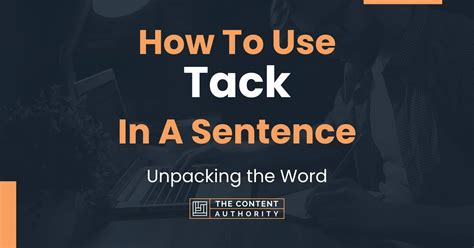 Tack Meaning And Example Sentence