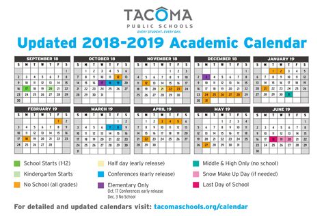 tacoma school district calendar