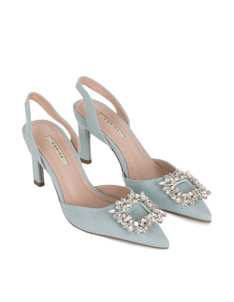 Zapatos Mujer Celeste Azul Tacón Bajo ANNA MILAN