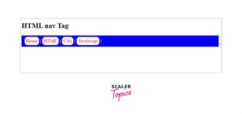 Tag In Html Nav