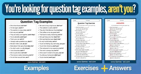 Tag Questions Examples And Answers