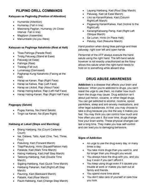 tagalog commands in rotc