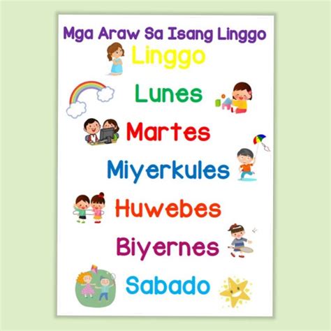 tagalog ng mga araw