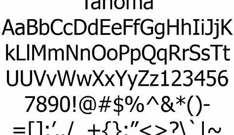 Tahoma Font Bold Style Alphabet Numbers Letters Vector Art