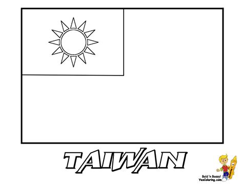 taiwan flag coloring page