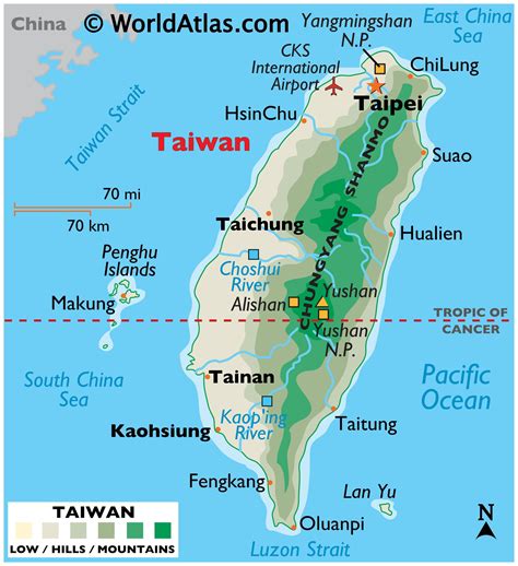 taiwan location on map