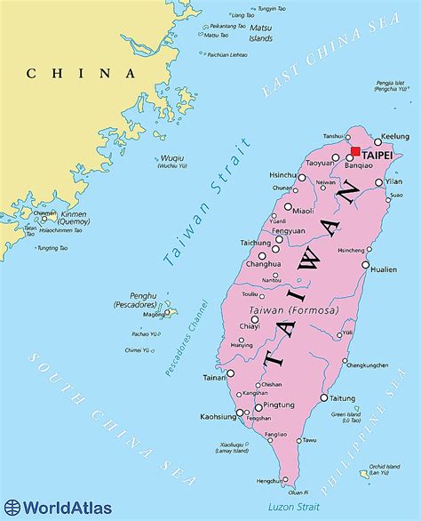 taiwan strait on world map