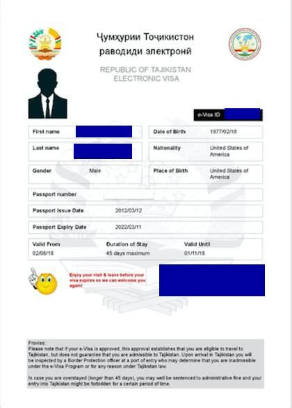 tajikistan e visa official website