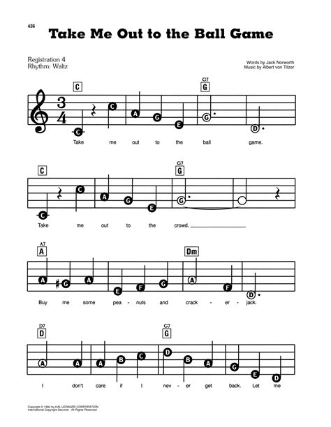 Take Me Out To The Ball Game Sheet Music: A Comprehensive Guide