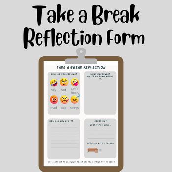 take a break reflection form template
