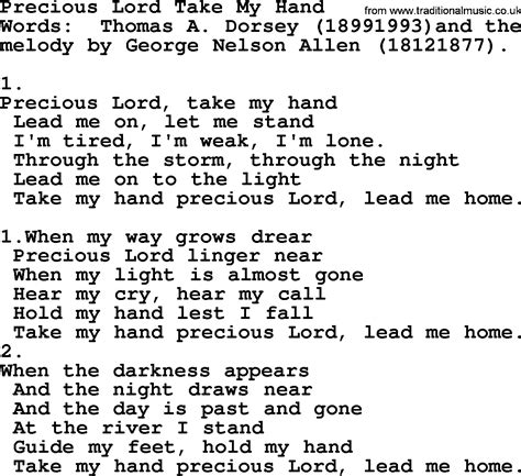 Take My Hand Precious Lord Lyrics
