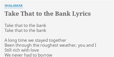 take that to the bank lyrics