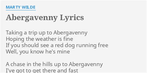 taking a trip up to abergavenny lyrics