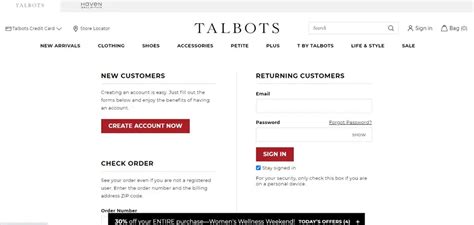 talbots charge card payment