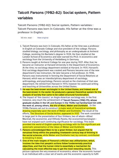 Incredible Talcott Parsons Pattern Variables Updated