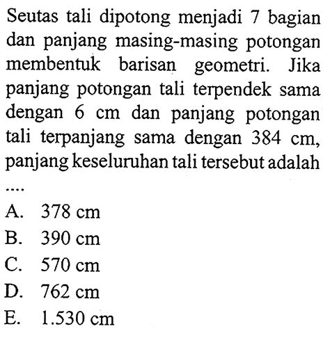 Seutas Tali Dipotong Menjadi 7 Bagian: Kelebihan dan Kekurangan