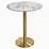 Stella 36" Round Bar Height Table w/ Faux Marble Top and Brushed Gold