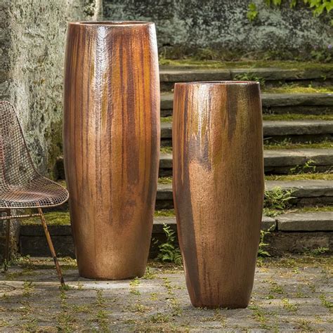 tall copper planter