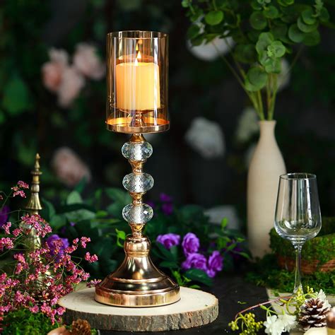 Tall Gold Metal Candle Holder