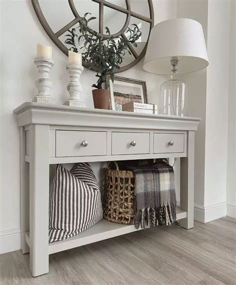 Tall Grey Console Table