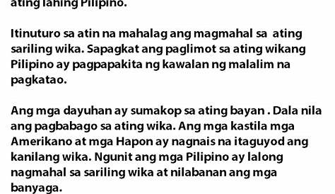 Talumpati Tungkol Sa Kahalagahan Ng Wikang Pambansa - Mobile Legends