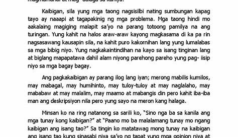 Talumpati Tungkol Sa Kaibigan