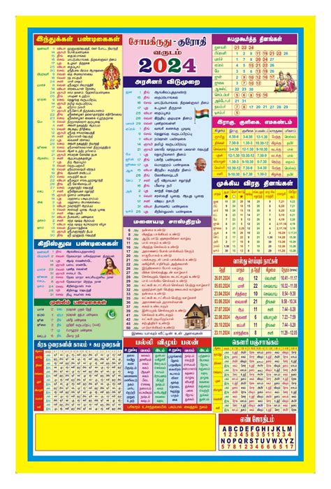 Tamil Calendar Backside 2024