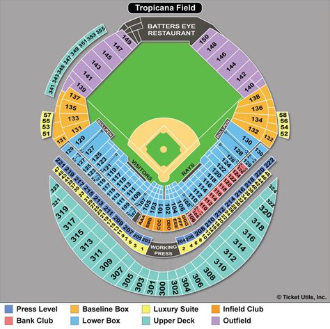 tampa bay rays stadium seating map